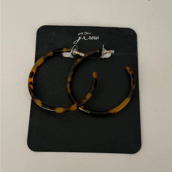 NWT JCREW Tortoise hoop earrings - Picture 5 of 5